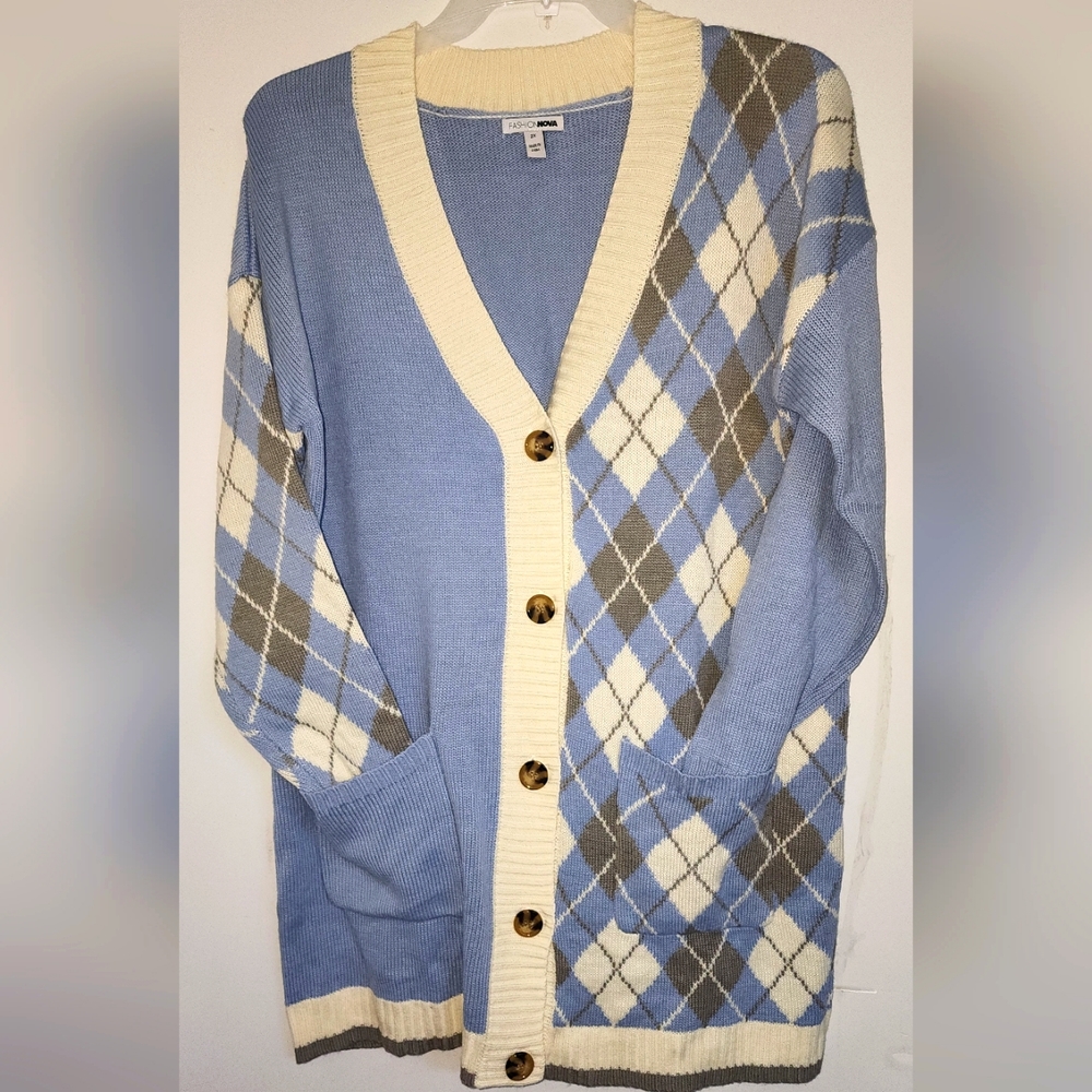 Fashion Nova Argyle Cardigan